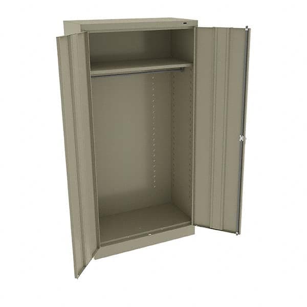 Tennsco - 2 Shelf Wardrobe Storage Cabinet - Steel, 36" Wide x 18" Deep x 72" High, Sand - Benchmark Tooling