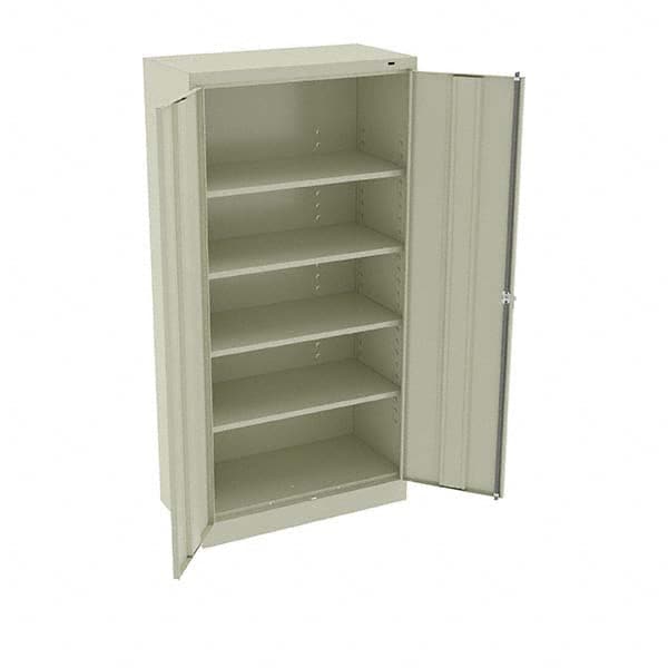 Tennsco - 5 Shelf Locking Storage Cabinet - Steel, 36" Wide x 18" Deep x 72" High, Champagne/Putty - Benchmark Tooling