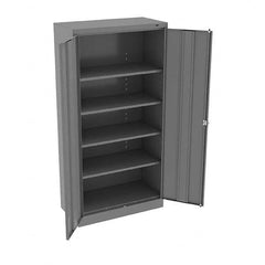 Tennsco - 5 Shelf Locking Storage Cabinet - Steel, 36" Wide x 18" Deep x 72" High, Medium Gray - Benchmark Tooling