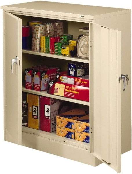 Tennsco - 3 Shelf Locking Storage Cabinet - Steel, 36" Wide x 24" Deep x 42" High, Black - Benchmark Tooling