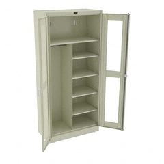 Tennsco - 6 Shelf Combination Storage Cabinet - Steel, 36" Wide x 18" Deep x 78" High, Champagne/Putty - Benchmark Tooling