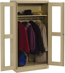 Tennsco - 2 Shelf Wardrobe Storage Cabinet - Steel, 36" Wide x 18" Deep x 72" High, Sand - Benchmark Tooling