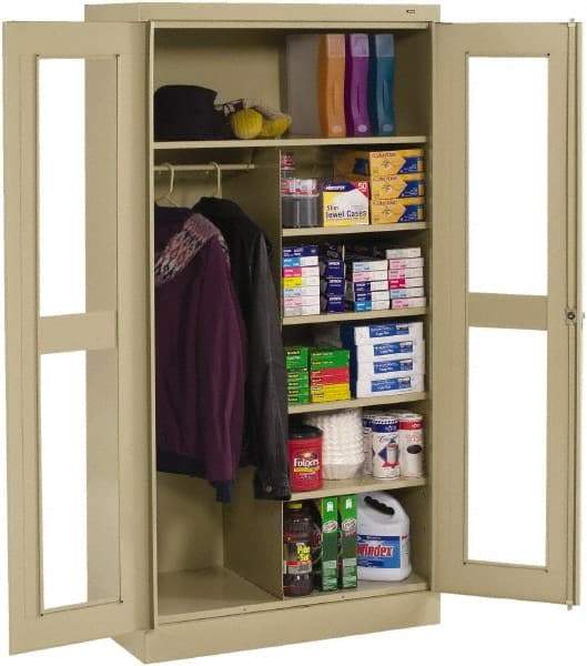 Tennsco - 6 Shelf Combination Storage Cabinet - Steel, 36" Wide x 18" Deep x 72" High, Black - Benchmark Tooling