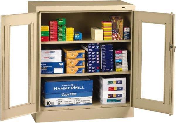 Tennsco - 3 Shelf Visible Storage Cabinet - Steel, 36" Wide x 18" Deep x 42" High, Medium Gray - Benchmark Tooling