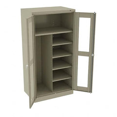 Tennsco - 6 Shelf Combination Storage Cabinet - Steel, 36" Wide x 24" Deep x 72" High, Sand - Benchmark Tooling