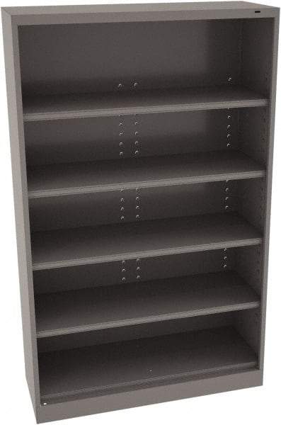 Tennsco - 5 Shelf, 400 Lb. Capacity, Closed Shelving Storage Cabinets and Lockers - 48 Inch Wide x 18 Inch Deep x 78 Inch High, Medium Gray - Benchmark Tooling