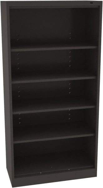 Tennsco - 5 Shelf, 200 Lb. Capacity, Closed Shelving Storage Cabinets and Lockers - 36 Inch Wide x 24 Inch Deep x 72 Inch High, Black - Benchmark Tooling