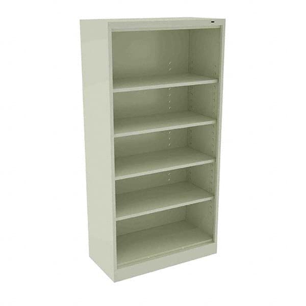 Tennsco - 5 Shelf, 200 Lb. Capacity, Closed Shelving Storage Cabinets and Lockers - 36 Inch Wide x 24 Inch Deep x 72 Inch High, Champagne and Putty - Benchmark Tooling