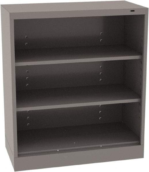 Tennsco - 3 Shelf, 200 Lb. Capacity, Closed Shelving Storage Cabinets and Lockers - 36 Inch Wide x 24 Inch Deep x 42 Inch High, Medium Gray - Benchmark Tooling