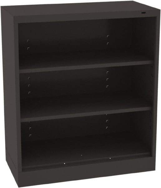 Tennsco - 3 Shelf, 150 Lb. Capacity, Closed Shelving Storage Cabinets and Lockers - 36 Inch Wide x 18 Inch Deep x 42 Inch High, Black - Benchmark Tooling