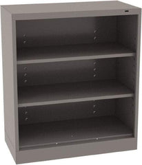 Tennsco - 3 Shelf, 150 Lb. Capacity, Closed Shelving Storage Cabinets and Lockers - 36 Inch Wide x 18 Inch Deep x 42 Inch High, Medium Gray - Benchmark Tooling