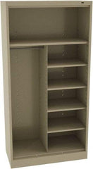 Tennsco - 5 Shelf, 150 Lb. Capacity, Closed Shelving Storage Cabinets and Lockers - 36 Inch Wide x 18 Inch Deep x 72 Inch High, Sand - Benchmark Tooling