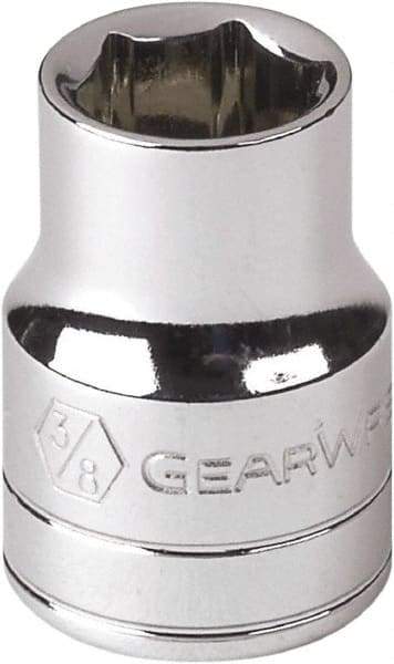 GearWrench - 1/4" Drive, Standard Hand Socket - 6 Points, 1" OAL, Alloy Steel, Chrome Finish - Benchmark Tooling