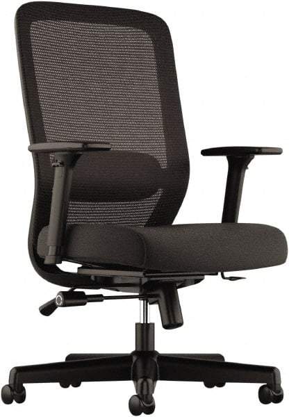 Basyx - 43" High Executive Chair - 25" Wide x 26-3/4" Deep, 100% Polyester Seat, Black - Benchmark Tooling