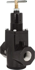 PRO-SOURCE - 1-1/2 NPT Port, 700 CFM, Aluminum Hi-Flow Regulator - 5 to 125 psi Range, 250 Max psi Supply Pressure, 1/4" Gauge Port Thread, 2-3/4" Wide x 9-1/2" High - Benchmark Tooling