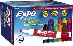 Expo - Aqua, Black, Blue, Brown, Green, Lime, Orange, Pink, Plum, Pumpkin, Purple & Red Low Odor Chisel Tip 12 Pack Dry Erase Markers - For Use with Dry Erase Marker Boards - Benchmark Tooling