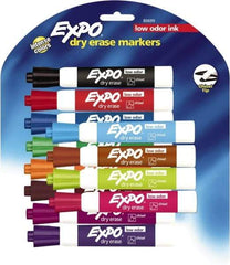 Expo - Aqua, Black, Blue, Brown, Green, Lime, Orange, Pink, Plum, Pumpkin, Purple & Red Low Odor Chisel Tip 12 Pack Dry Erase Markers - For Use with Dry Erase Marker Boards - Benchmark Tooling