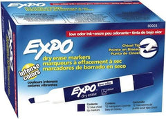 Expo - Blue Low Odor Chisel Tip 12 Pack Dry Erase Markers - For Use with Dry Erase Marker Boards - Benchmark Tooling