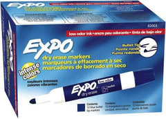 Expo - Blue Low Odor Bullet Tip 12 Pack Dry Erase Markers - For Use with Dry Erase Marker Boards - Benchmark Tooling