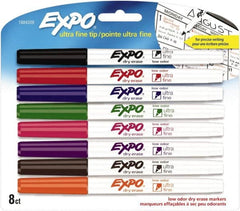 Expo - Black, Blue, Brown, Green, Orange, Pink, Purple & Red Low Odor Ultra Fine Tip 8 Pack Dry Erase Markers - For Use with Dry Erase Marker Boards - Benchmark Tooling