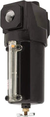 PRO-SOURCE - 1/2" Port Coalescing Filter - Zinc Bowl, Manual Drain, 250 Max psi, 0.03 Micron Rating, 3" Wide - Benchmark Tooling