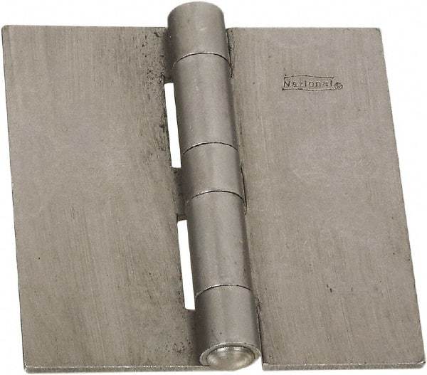 National Mfg. - 3-1/2" Long x 3-1/2" Wide Steel Full Surface Hinge - Plain Steel Finish, 5 Knuckles - Benchmark Tooling