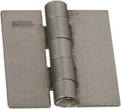 National Mfg. - 2" Long x 2" Wide Steel Full Surface Hinge - Plain Steel Finish, 5 Knuckles - Benchmark Tooling