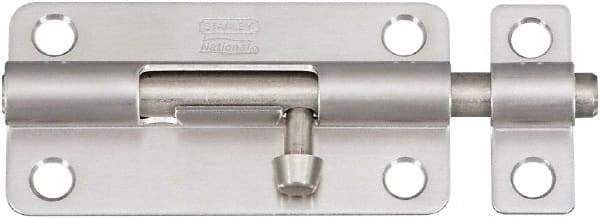 National Mfg. - 4" Long, 1.53" Wide Barrel Bolts - Stainless Steel - Benchmark Tooling