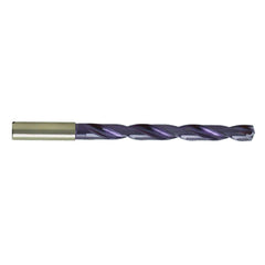 25/64″ Dia. × 11.75 mm Shank × 95 mm Flute Length × 139 mm OAL, 7xD, 140°, 7xD Flute, Coolant Thru, Round Solid Carbide Drill - Benchmark Tooling