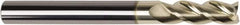 American Tool Service - 1/4", 1-1/4" LOC, 1/4" Shank Diam, 3" OAL, 3 Flute, Solid Carbide Square End Mill - Single End, ZrN Finish, Spiral Flute, Variable° Helix, Centercutting, Right Hand Cut, Right Hand Flute - Benchmark Tooling