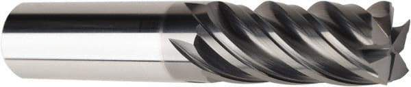American Tool Service - 3/4", 1-3/4" LOC, 3/4" Shank Diam, 4" OAL, 5 Flute, Solid Carbide Square End Mill - Single End, AlCrN Finish, Spiral Flute, Variable° Helix, Centercutting, Right Hand Cut, Right Hand Flute - Benchmark Tooling