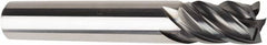 American Tool Service - 5/16", 1/2" LOC, 5/16" Shank Diam, 2" OAL, 5 Flute, Solid Carbide Square End Mill - Single End, AlCrN Finish, Spiral Flute, Variable° Helix, Centercutting, Right Hand Cut, Right Hand Flute - Benchmark Tooling