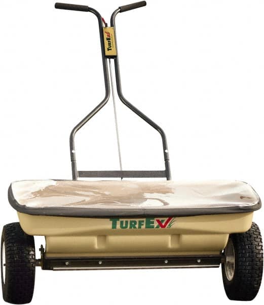 Trynex - 120 Lb Polyethylene Walk Behind Drop Landscape Spreader - 12" Pneumatic Wheels - Benchmark Tooling