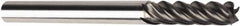 American Tool Service - 3/16", 5/8" LOC, 3/16" Shank Diam, 2" OAL, 5 Flute, Solid Carbide Square End Mill - Single End, AlCrN Finish, Spiral Flute, Variable° Helix, Centercutting, Right Hand Cut, Right Hand Flute - Benchmark Tooling