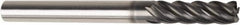 American Tool Service - 1/8", 5 Flute, Single End, Solid Carbide, 0.015" Corner Radius End Mill - 1-1/2" OAL, Right Hand Flute, 1-1/2" LOC, Right Hand Cut - Benchmark Tooling