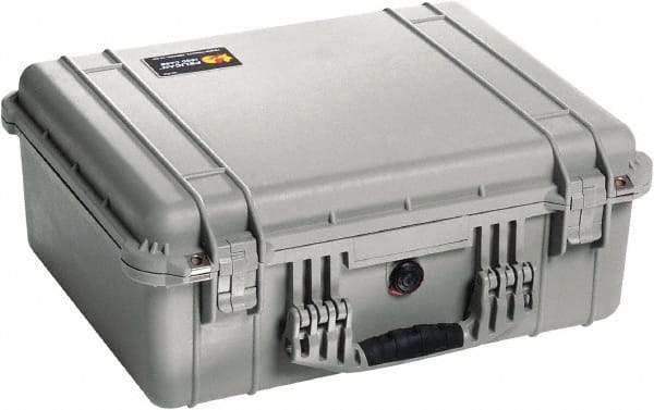 Pelican Products, Inc. - 17-13/64" Wide x 8-13/32" High, Clamshell Hard Case - Silver, Polyethylene - Benchmark Tooling