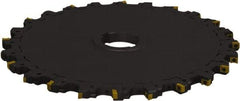 Seco - Arbor Hole Connection, 5/16" Cutting Width, 2.4" Depth of Cut, 8" Cutter Diam, 2" Hole Diam, 7 Tooth Indexable Slotting Cutter - 335.18 Toolholder, LNK.. 05.. Insert, Neutral Cutting Direction - Benchmark Tooling