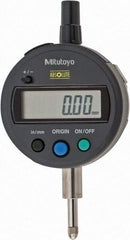 Mitutoyo - 0 to 12.7mm Range, 0.0005" Graduation, Electronic Drop Indicator - Lug Back, Accurate to 0.001", English & Metric System, LCD Display - Benchmark Tooling