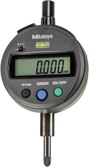 Mitutoyo - 0 to 12.7mm Range, 0.0005" Graduation, Electronic Drop Indicator - Lug Back, Accurate to 0.001", English & Metric System, LCD Display - Benchmark Tooling