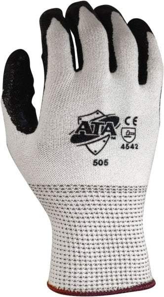 Worldwide Protective Products - Size XS (6), ANSI Cut Lvl 4, Puncture Lvl 2, Abrasion Lvl 3, ATA Cut Resistant Gloves - 14" Long, Palm Coated, Black/Yellow, Paired - Benchmark Tooling