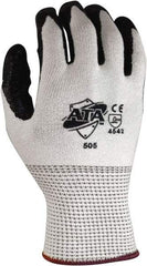 Worldwide Protective Products - Size XS (6), ANSI Cut Lvl 4, Puncture Lvl 2, Abrasion Lvl 3, ATA Cut Resistant Gloves - 14" Long, Palm Coated, Black/Yellow, Paired - Benchmark Tooling