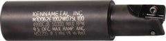 Kennametal - 1" Cut Diam, 0.395" Max Depth of Cut, 1" Shank Diam, 3.53" OAL, Indexable Square Shoulder End Mill - EC10.., EP10.. Inserts, Weldon Shank, 0° Lead Angle, Through Coolant - Benchmark Tooling