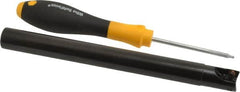Kennametal - 5/8" Cut Diam, 0.396" Max Depth of Cut, 5/8" Shank Diam, 6.7" OAL, Indexable Square Shoulder End Mill - EC10.., EP10.. Inserts, Cylindrical Shank, 0° Lead Angle, Through Coolant - Benchmark Tooling