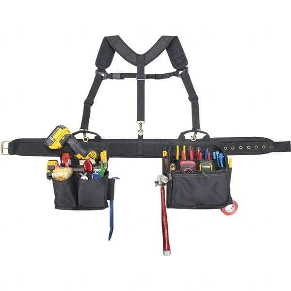 CLC - 28 Pocket Black Ballistic Polyester Combo Tool Bag System - 28" Wide x 6" Deep x 26" High - Benchmark Tooling