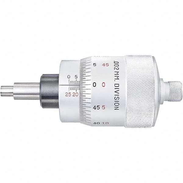 Starrett - 25mm, 2-1/16 Inch Plain Thimble, 5/16 Inch Diameter x 1-7/16 Inch Long Spindle, Mechanical Micrometer Head - Benchmark Tooling