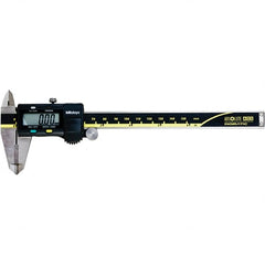 Mitutoyo - 0 to 6" Range 0.01mm Resolution, Electronic Caliper - Steel with 40mm Carbide-Tipped Jaws, 0.001" Accuracy, SPC Output - Benchmark Tooling