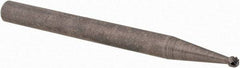 Cle-Line - 1/16" Cut Diam, 1/8" Shank Diam, Ball Head Single Cut Burr - Carbide, 1.6mm LOC, 38mm OAL - Benchmark Tooling