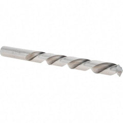 Cle-Line - 1/2" 118° High Speed Steel Jobber Drill - Bright Finish, Left Hand Cut, Spiral Flute, Straight Shank, 6" OAL, Standard Point - Benchmark Tooling