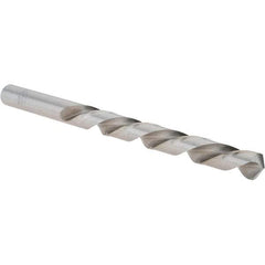 Cle-Line - 3/8" 118° High Speed Steel Jobber Drill - Bright Finish, Left Hand Cut, Spiral Flute, Straight Shank, 5" OAL, Standard Point - Benchmark Tooling