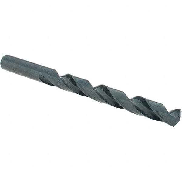 Cle-Line - 3/8" 135° High Speed Steel Jobber Drill - Oxide Finish, Right Hand Cut, Spiral Flute, Straight Shank, 5" OAL, Split Point - Benchmark Tooling